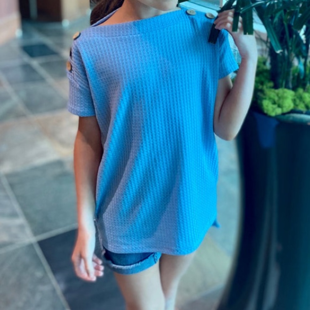Tween Girls Waffle Knit Top